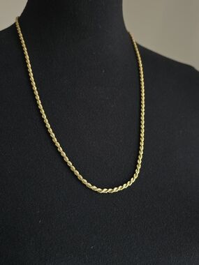 1960's Vintage Monet Gold-Tone Twisted Rope Necklace